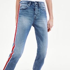 Zara Jeans Red Side Stripe